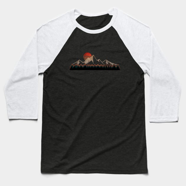 Pixel Mountain Baseball T-Shirt by pilipsjanuariusDesign